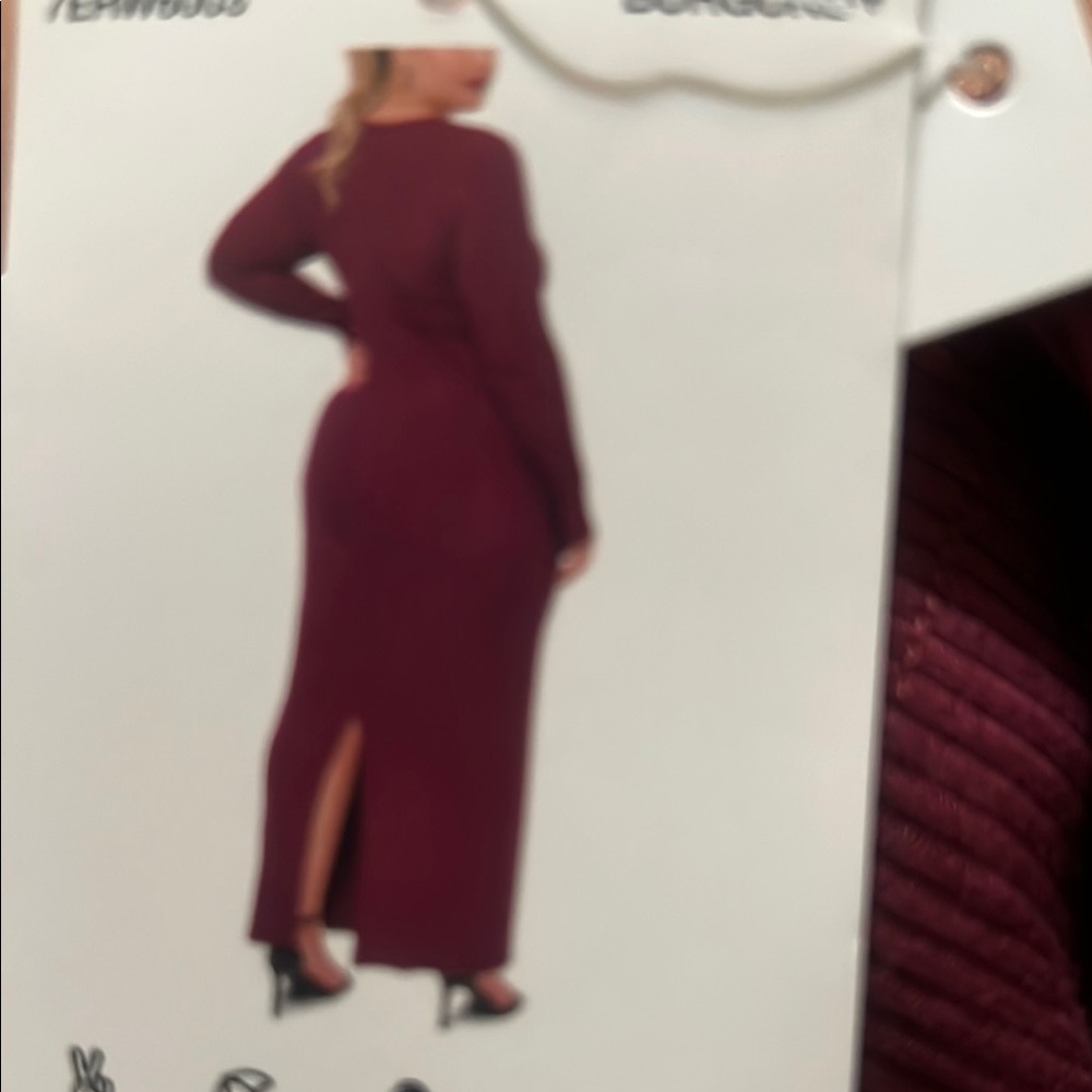 Edited by Remi Bader Burgundy Maxi Dress burgundy dress - Picture 3 of 7